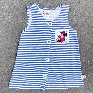 Minnie Mouse 1990s Striped Sleeveless Top Walt Disney World Kids Youth (7/8)